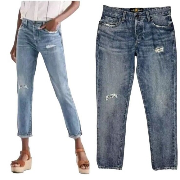 Lucky Brand Jeans Women's 2/26 Sienna Slim Boyfriend Distressed Button-Fly - Picture 1 of 16